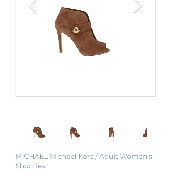 NWT Michael Kors Agnes Open-Toe Suede Booties, size 10 - Picture 2 of 4